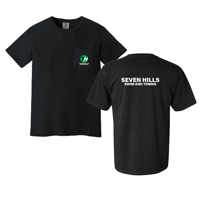 Camiseta de bolsillo 7H Comfort Colors - Negra