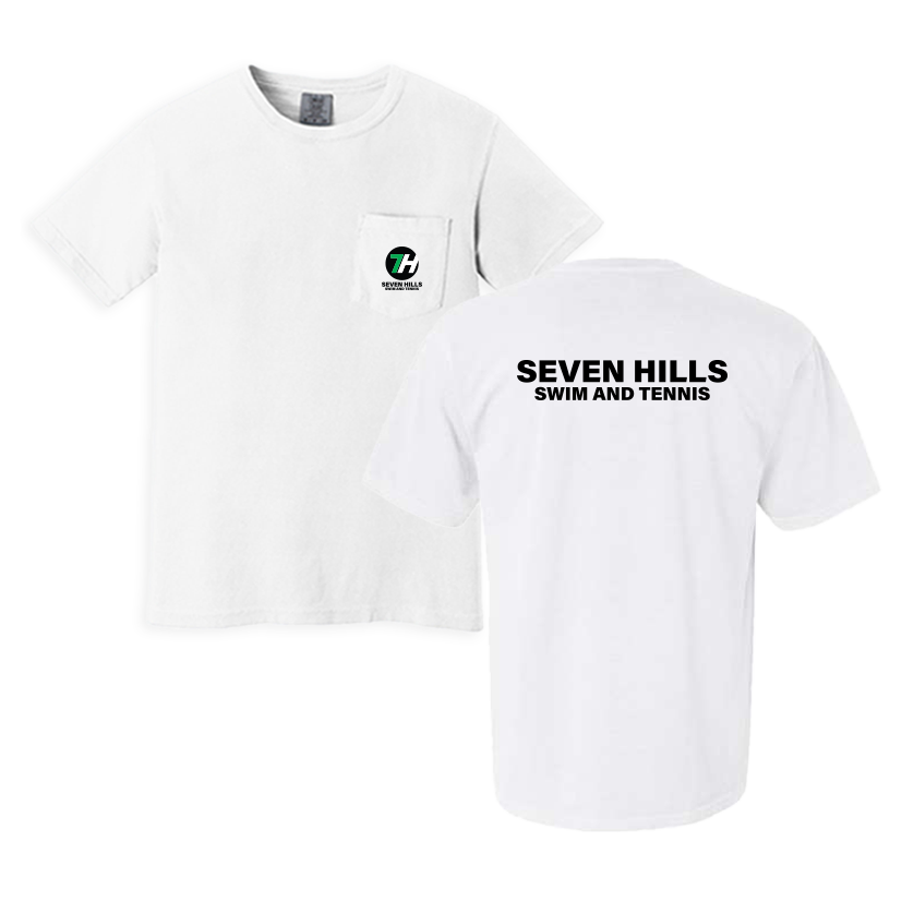 Camiseta de bolsillo 7H Comfort Colors - Blanca