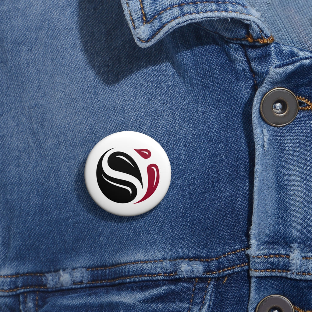 Botones pin personalizados con el logotipo de SI