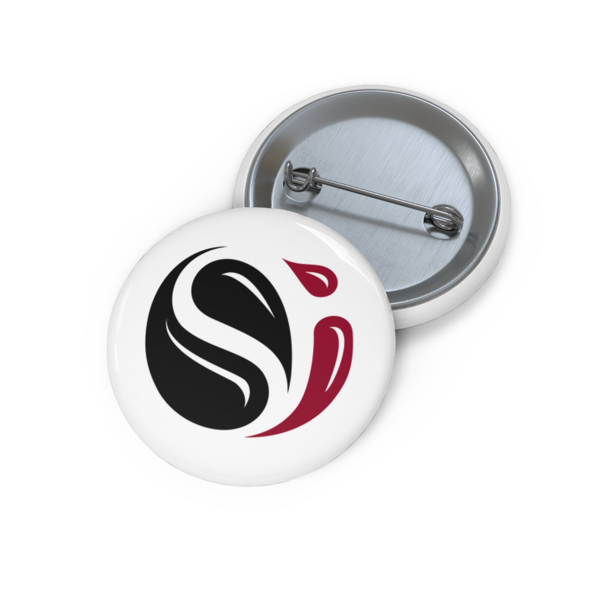 Botones pin personalizados con el logotipo de SI