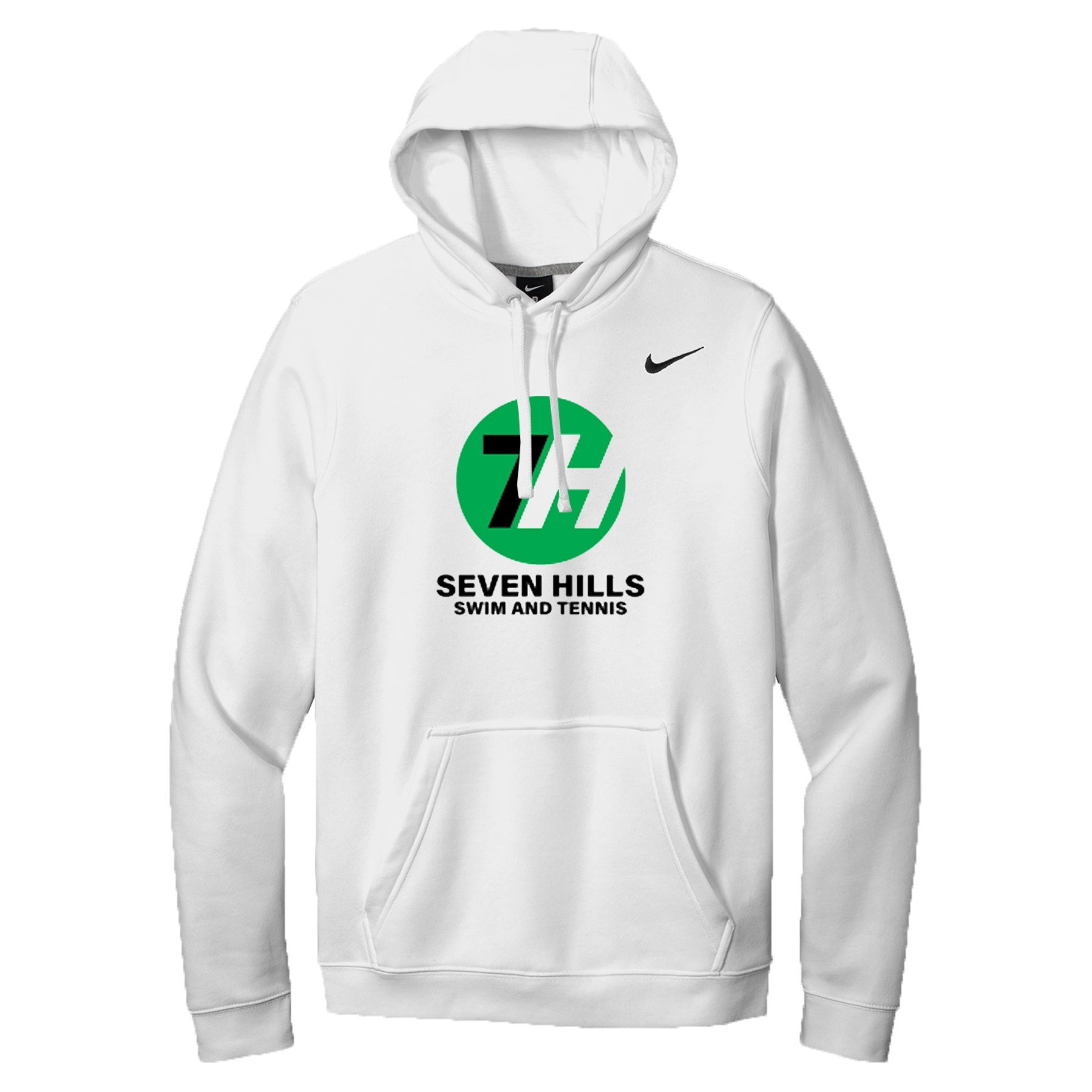 7H Nike Club Fleece Sleeve Swoosh Hoodie - White